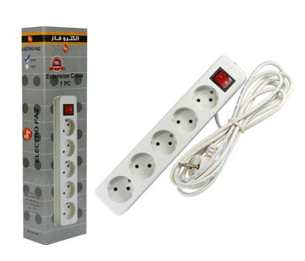 رابط برق 5خانه با کابل 1/5متری الکتروفاز