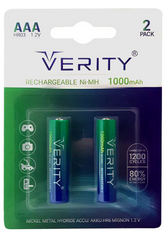 باطری نیم قلمی شارژی -2عدد ی VERITY-HR03 1000 mAh