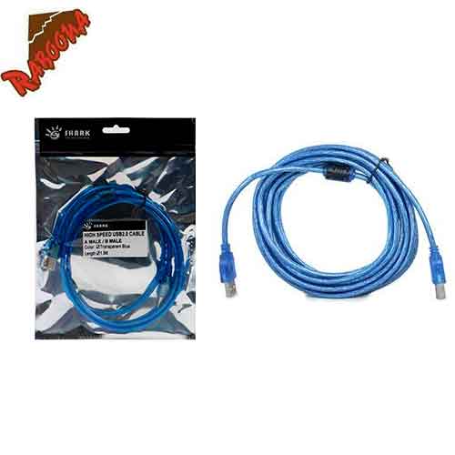 کابل پرینتر 3 متری آبی شیلد دارSHARK