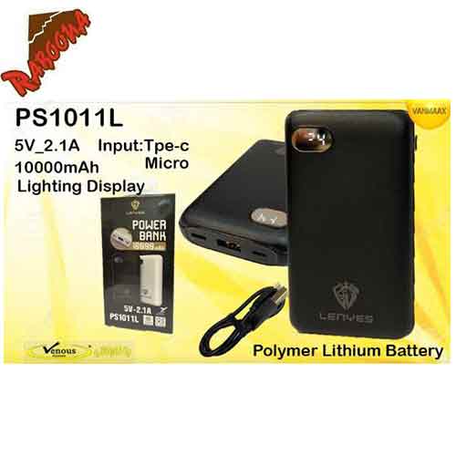 پاوربانک10000mAh Lenyes PX1011 دارای نمایشگر دیجیتال و ورودی MICROوTYPE-C